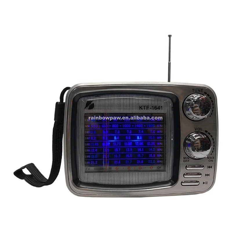 KTF-1641 Retro kablosuz taşınabilir AM FM SW 8 Band BT radyo hoparlör şarj edilebilir çok fonksiyonlu ses Mp3 çalar TF Usb Aux radyo