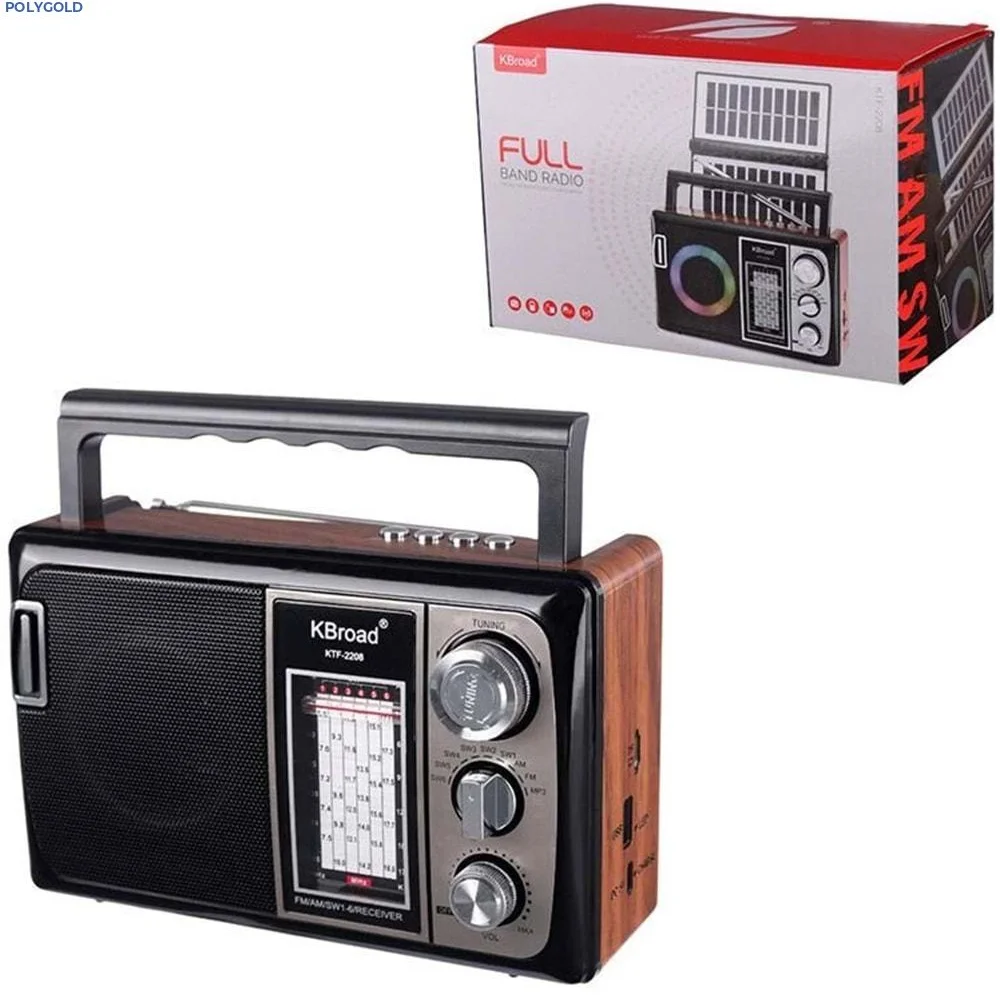 KTF-2208 Nostalji Solar Enerjili Güneş Panelli Fm Radyo Şarj Edilebilir