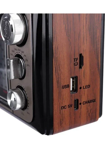 KTF-2208 Nostalji Solar Enerjili Güneş Panelli Fm Radyo Şarj Edilebilir