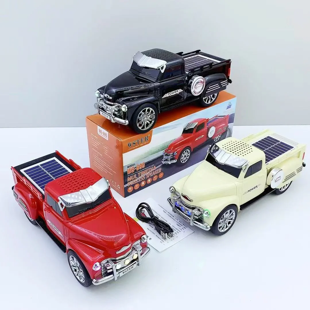 Güneş enerjisi WS-695 8W 1200mah kablosuz masaüstü parti BT TF AUX TWS taşınabilir ses kutusu pikap araba Mini Karaoke hoparlörü