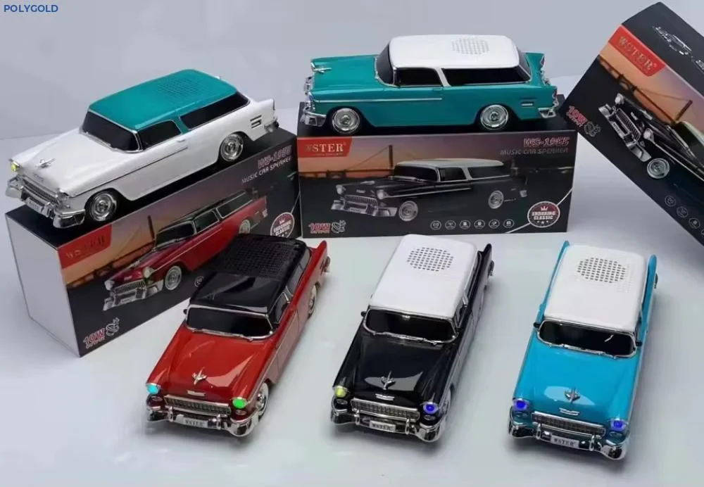 WS-1955 10W Retro klasik nostaljik araba tasarım kablosuz masaüstü parti BT mavi diş TWS TF FM radyo ile taşınabilir USB hoparlör